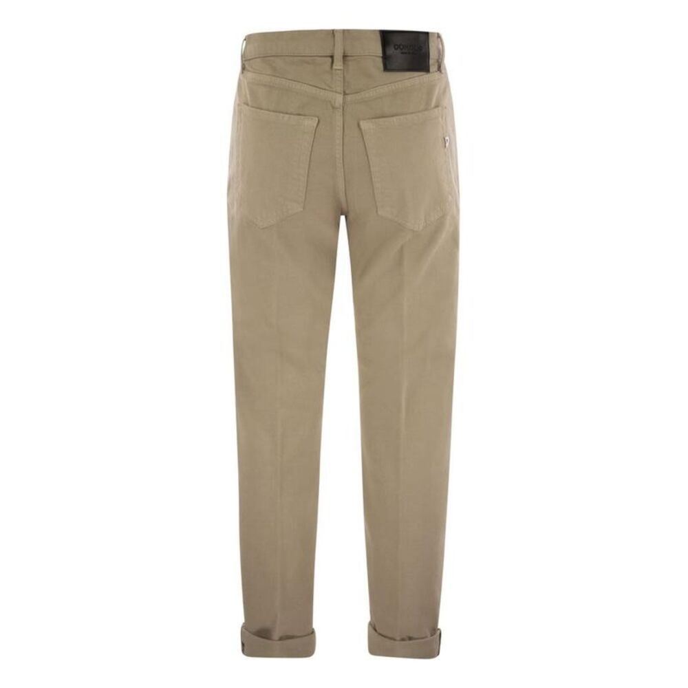 DONDUP Women's Straight Leg Cotton Pants Women Beige